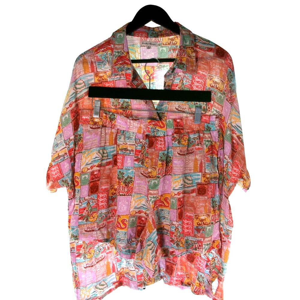 Ruben & Raina Hawaiian Print Lounge Set Women's XL Tropical